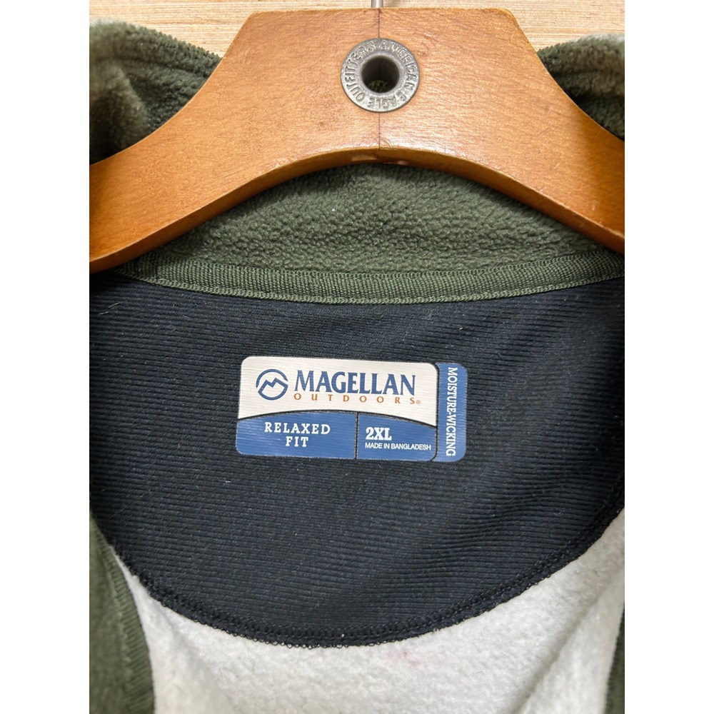 Magellan Outdoors Mens 2XL Relaxed Fit Quarter Zip Fleece Pullover Heather Grey - Picture 2 of 9